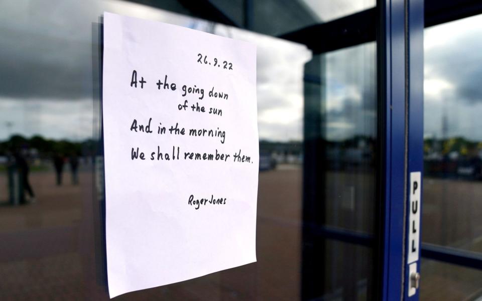 A sign on the door to the reception of the Sixways Stadium, home of Worcester Warriors Rugby Club. Picture date: Monday September 26, 2022. Worcester are set to be suspended from all competitions if they do not meet a Rugby Football Union deadline of 5pm on Monday showing they possess required insurance, are able to meet payroll and have a "credible plan to take the club forward" - PA