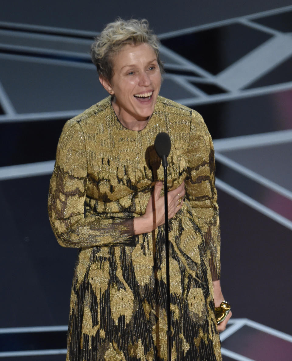 Beste Hauptdarstellerin: Frances McDormand für “Three Billboards Outside Ebbing, Missouri”