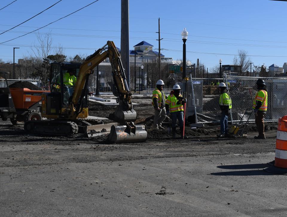 Construction work to complete the Ocean Bowl Skate Park expansion project Wednesday, Feb. 14, 2024, in Ocean City, Maryland. The anticipated opening will be during the Summer of 2024.