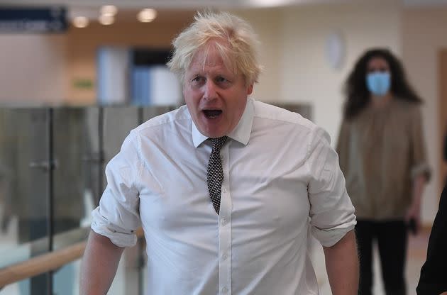 UK prime minister Boris Johnson on a visit to Hexham Hospital on November 8 (Photo: Peter Summers via Getty Images)