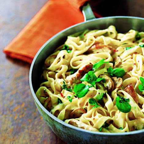 Chicken Fettucine with Mushroom Brie