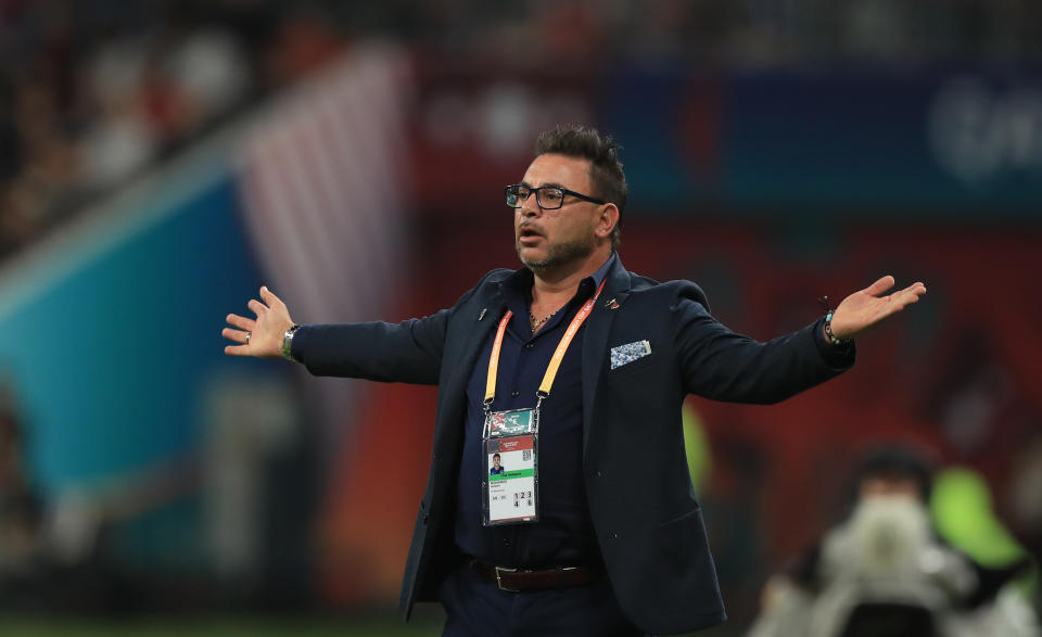 DOHA, QATAR - DECEMBER 18: Monterrey's coach Antonio Mohamed reacts during the FIFA Club World Cup Qatar 2019 Semi Final match between Monterrey and Liverpool FC at Khalifa International Stadium on December 18, 2019 in Doha, Qatar. (Photo by Amin Mohammad Jamali/Getty Images)