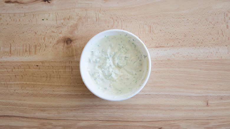 tartar sauce in small bowl