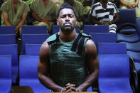 NFL free agent Antonio Brown appears at the Broward County Courthouse in Fort Lauderdale, Fla., via video link Friday, Jan. 24, 2020. Brown was granted bail on Friday after spending the night in a Florida jail. The wide receiver will have to pay a bond of $110,000, surrender his passport, wear a monitor, get mental health evaluation and pass random drug tests. He also can't have guns. Brown is accused of attacking the driver of a moving truck that carried some of his possessions from California. (Amy Beth Bennett/South Florida Sun Sentinel via AP, Pool)