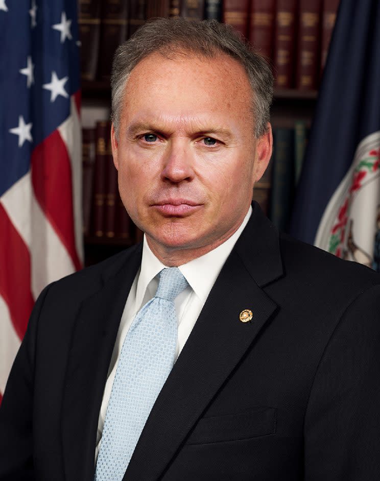 Michael Keaton as Tim Kaine (Photo Illustration: Danny Miller/Yahoo Celebrity)