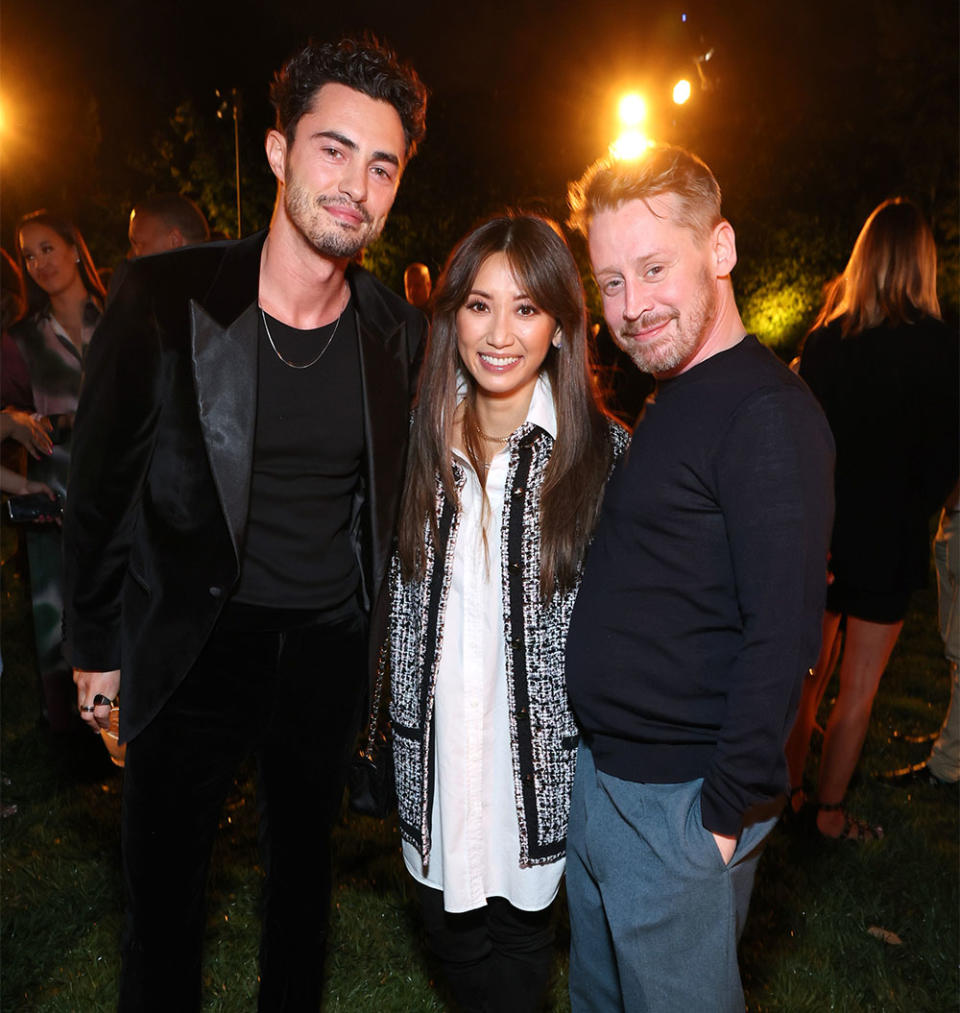 Darren Barnet, Brenda Song, and Macaulay Culkin attend the 2023 GFS Fall Benefit on October 12, 2023 in Santa Monica, California.