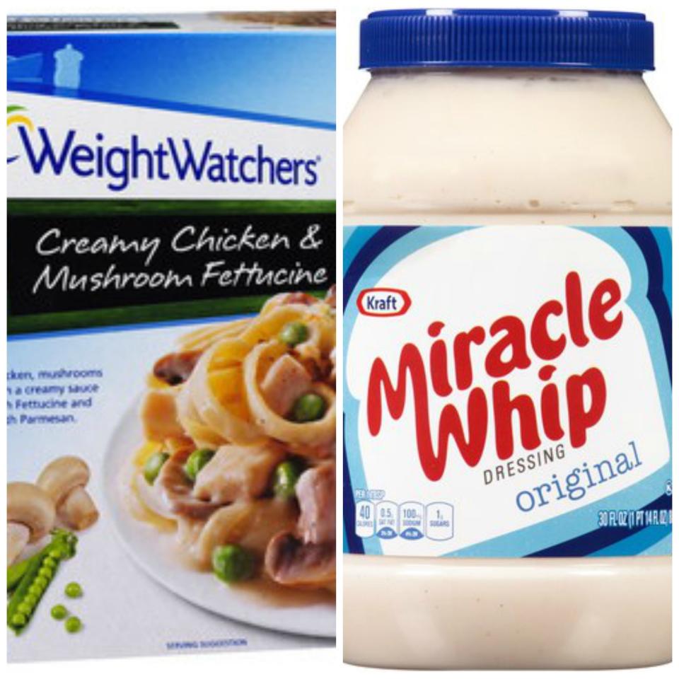 (Heinz) WeightWatchers and (Kraft) Miracle Whip (you into shape)