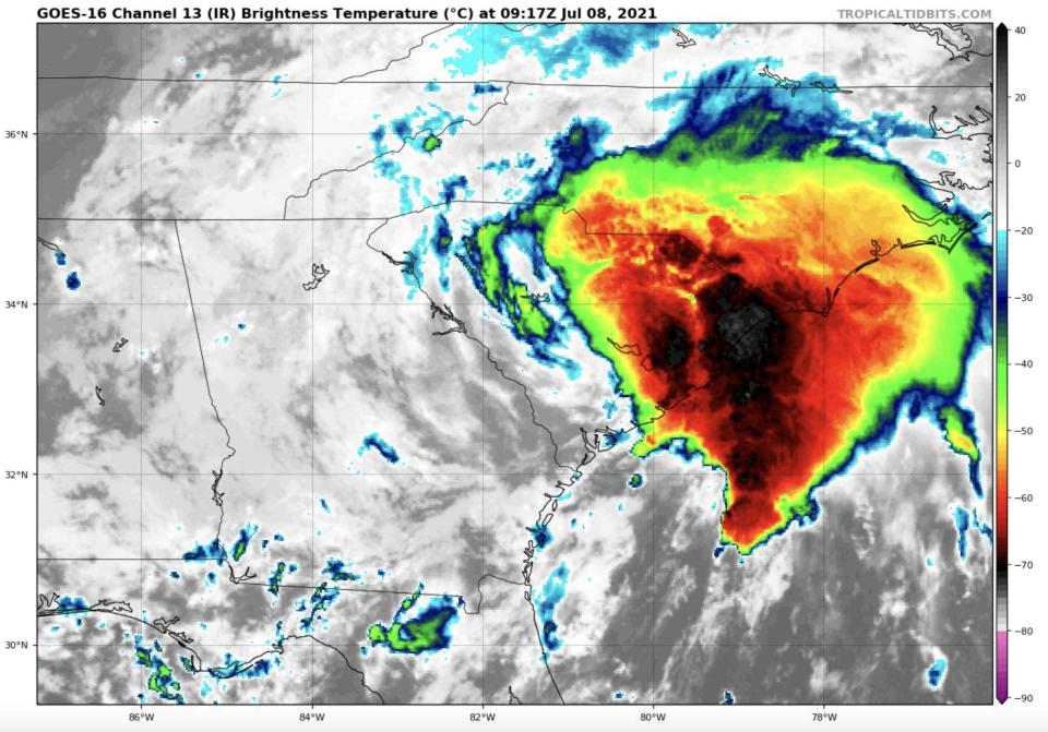 Visualization of Tropical Storm Elsa on July 8, 2021