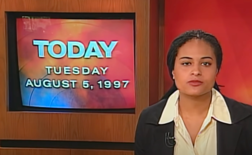 Kristen Welker, pictured as a "Today" show intern in 1997 while attending Harvard University. She's the newest moderator of the network's "Meet the Press," TV's longest-running show, as of Sept. 17, 2023.