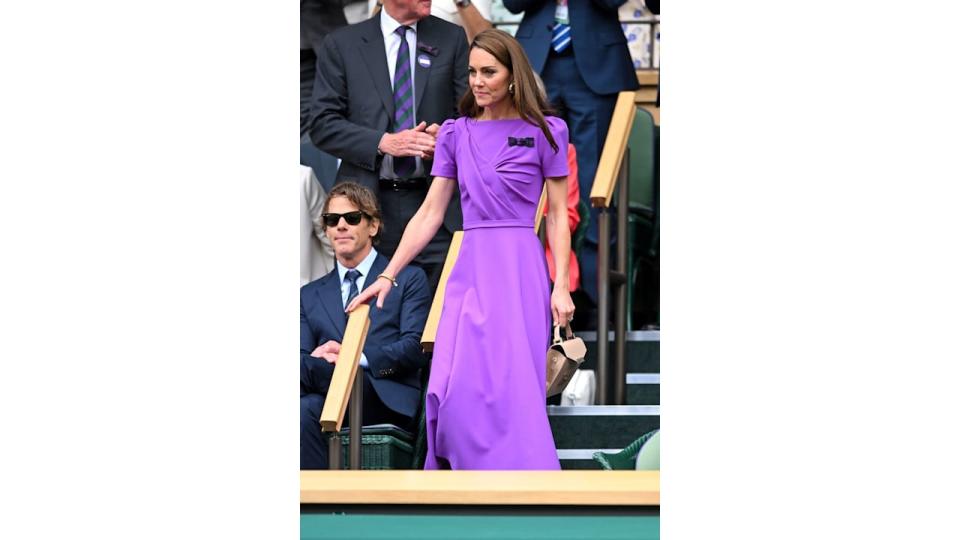 Catherine, Princess of Wales, wore a vivid purple dress to the Men's Singles Final at Wimbledon