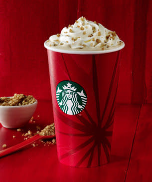 <em>Espresso, steamed milk, and flavors of caramelized chestnuts and spices. Topped with whipped cream and spiced praline crumbs.</em> <br> <br> This is the first holiday season that the Chestnut Praline Latte will be available nationwide. Who's excited? No one.