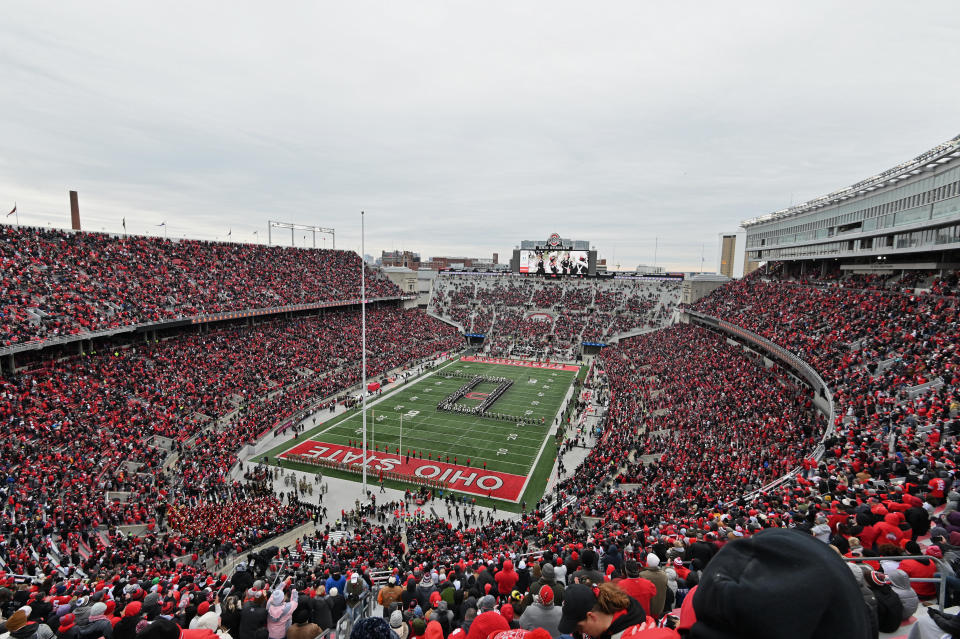 COLUMBUS, OH - NOVEMBER 9:  A general view of Ohio Stadium before a game between the Maryland Terrapins and the Ohio State Buckeyes on November 9, 2019 in Columbus, Ohio.  (Photo by Jamie Sabau/Getty Images) *** Local Caption ***