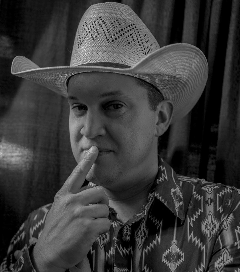 Jon Pardi stands before being interviewed at Nissan Stadium in Nashville , Tenn., Saturday, June 10, 2023.