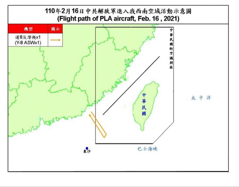 國防部稍早證實為一架運八反潛機侵擾我國西南空域。（圖／國防部提供）