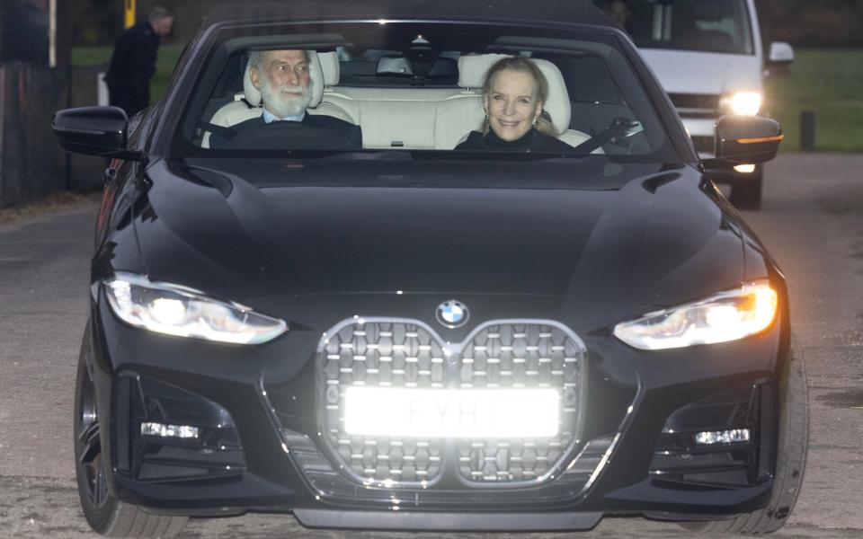 Prince and Princess Michael of Kent arrive for the Royal Family's annual Christmas dinner at Windsor Castle