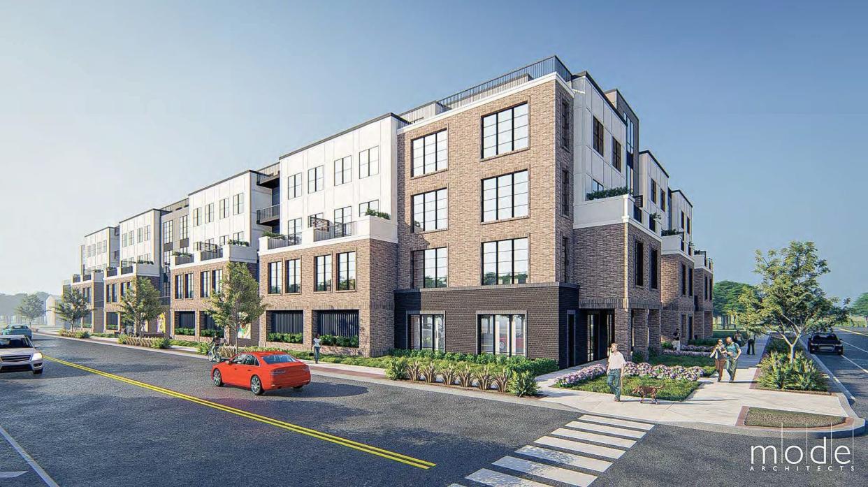 A rendering of a proposed apartment building at 1001 First Ave. in Asbury Park.