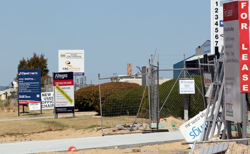 For lease signs are a common sight now in the Malaga industrial area north of Perth. Picture: Gerald Moscarda/The West Australian.