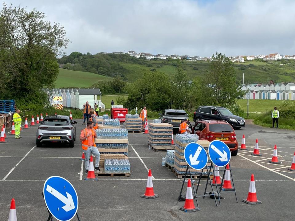 A water collection point at Broadacres car park (The Independent)
