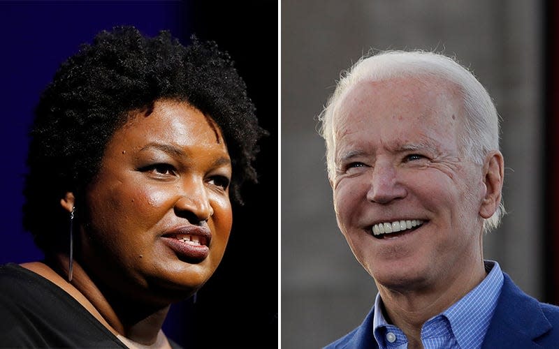 Stacey Abrams and Joe Biden.