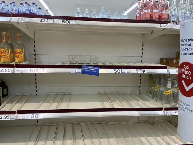 A shortage of delivery drivers has led to empty shelves in supermarkets 
