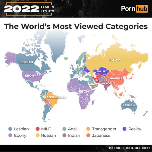 Most Viewed Porn - Pornhub study reveals 2022 trends and which countries watch the most sex  online