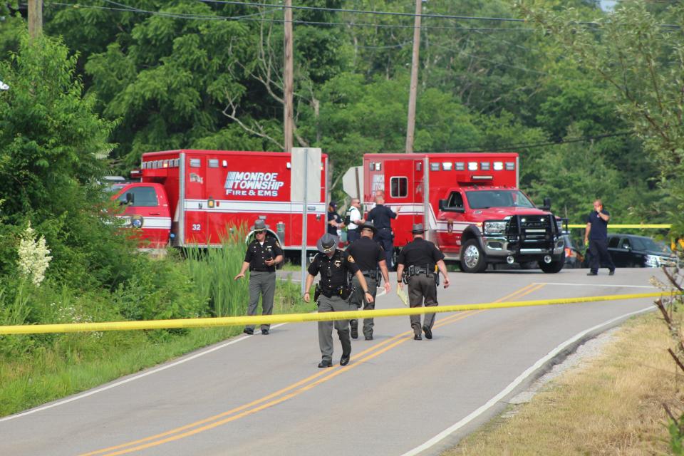 Several law enforcement agencies responded Thursday afternoon to a shooting on Laurel Lindale road in Monroe Township.