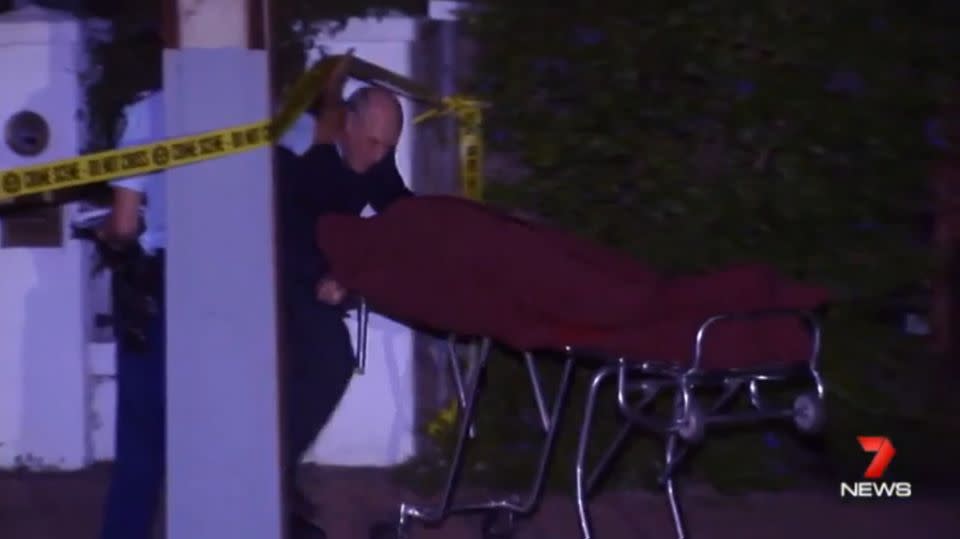 Emma Tien's body was wheeled out of her Burnside home by investigators. Photo: 7News