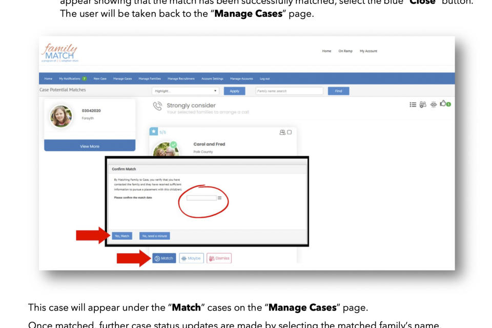 This image shows part of the user guide for Adoption-Share's Family-Match software in Florida, Georgia and Virginia dated April 2023. An Associated Press investigation found that Adoption-Share's tool – among the few adoption algorithms on the market in 2023 – has produced limited results in the states where it has been used, according to the organization’s self-reported data that AP obtained through public records requests from state and local agencies. (AP Photo)