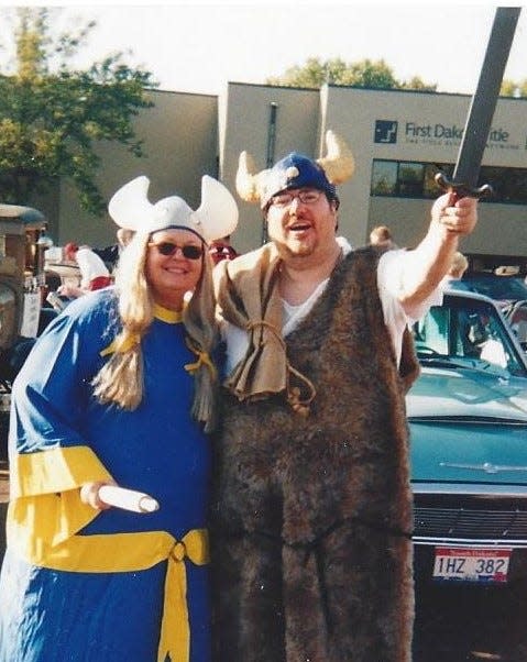 Chris and his wife, Carroll at a Vikings Day parade in this undated photo.