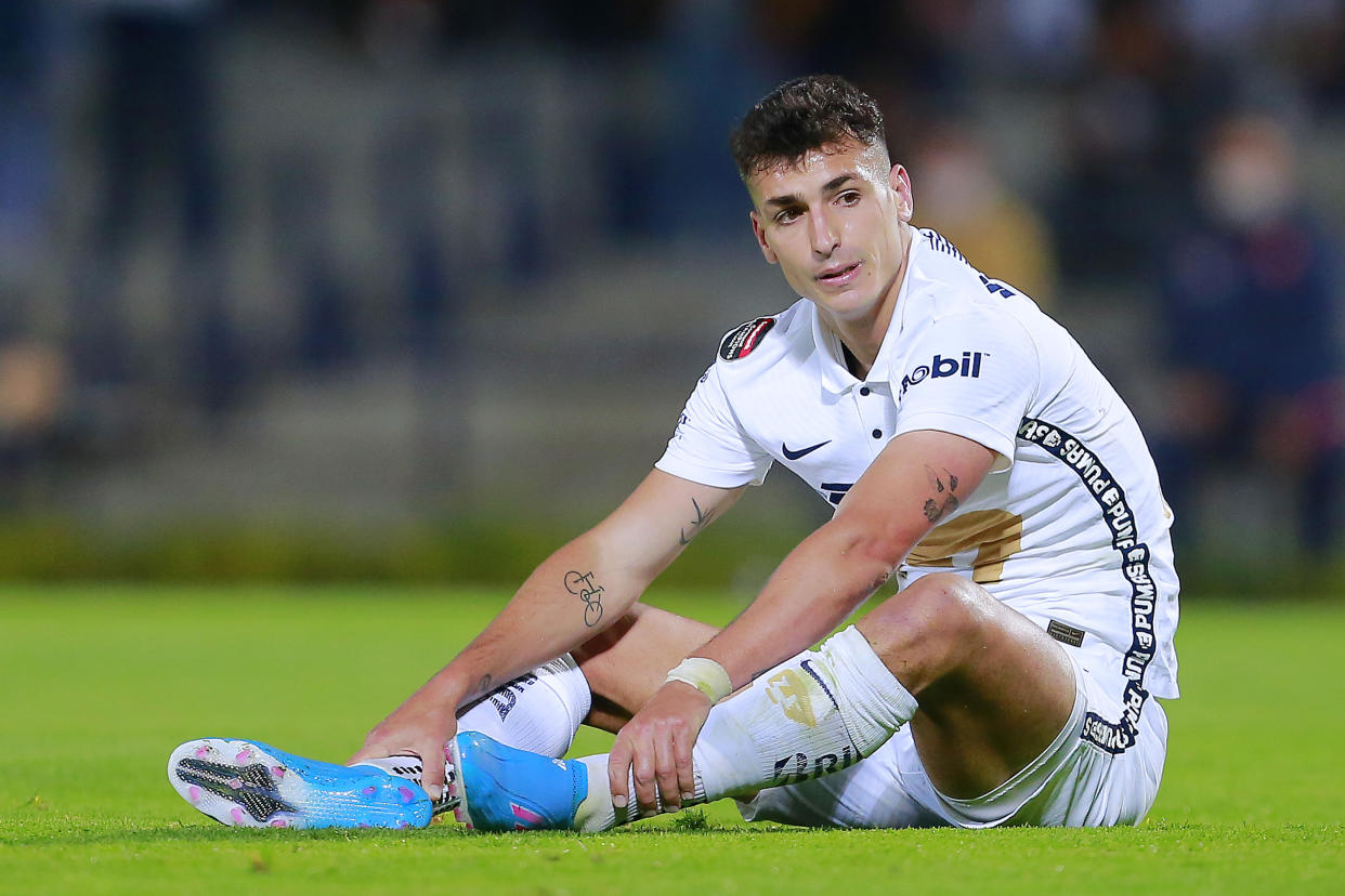 Juan Ignacio Dinenno durante un partido con Pumas. (Mauricio Salas/Jam Media/Getty Images)