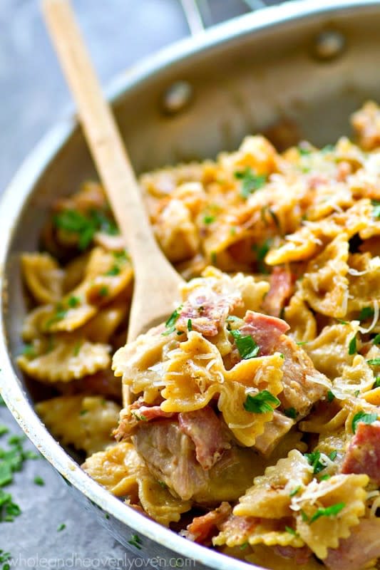 <p>Whole and Heavenly Oven</p><p>Ready for the ultimate one-pot dinner? This Cajun chicken pasta alfredo is unbelievably simple to throw together and absolutely the best kind of comfort food—it’s on the dinner table in only 30!</p><p><strong>Get the recipe: <a href="https://wholeandheavenlyoven.com/2016/09/23/one-pot-cajun-chicken-bacon-pasta-alfredo/" rel="nofollow noopener" target="_blank" data-ylk="slk:One-Pot Cajun Chicken Bacon Pasta Alfredo;elm:context_link;itc:0;sec:content-canvas" class="link rapid-noclick-resp">One-Pot Cajun Chicken Bacon Pasta Alfredo</a></strong></p>