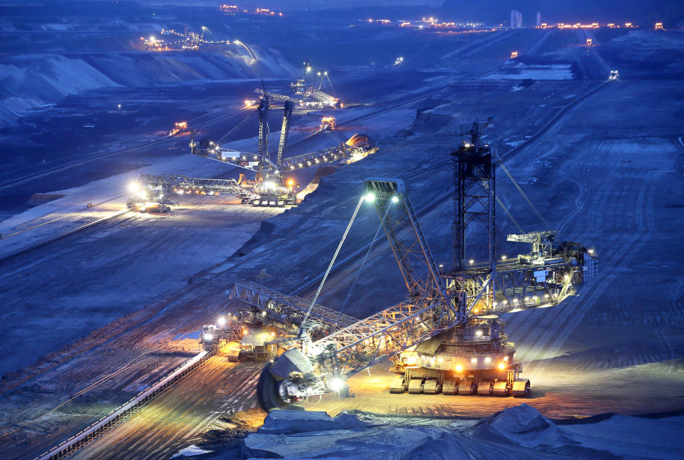 A mining site at night.