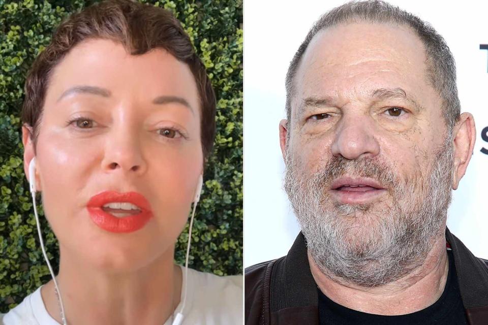 <p>Rose McGowan/Instagram, Paul Zimmerman/WireImage</p> Rose McGowan; Harvey Weinstein