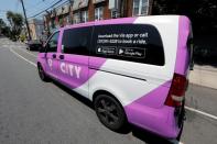 Via ride-sharing van operates in partnership with city-run bus system in Jersey City