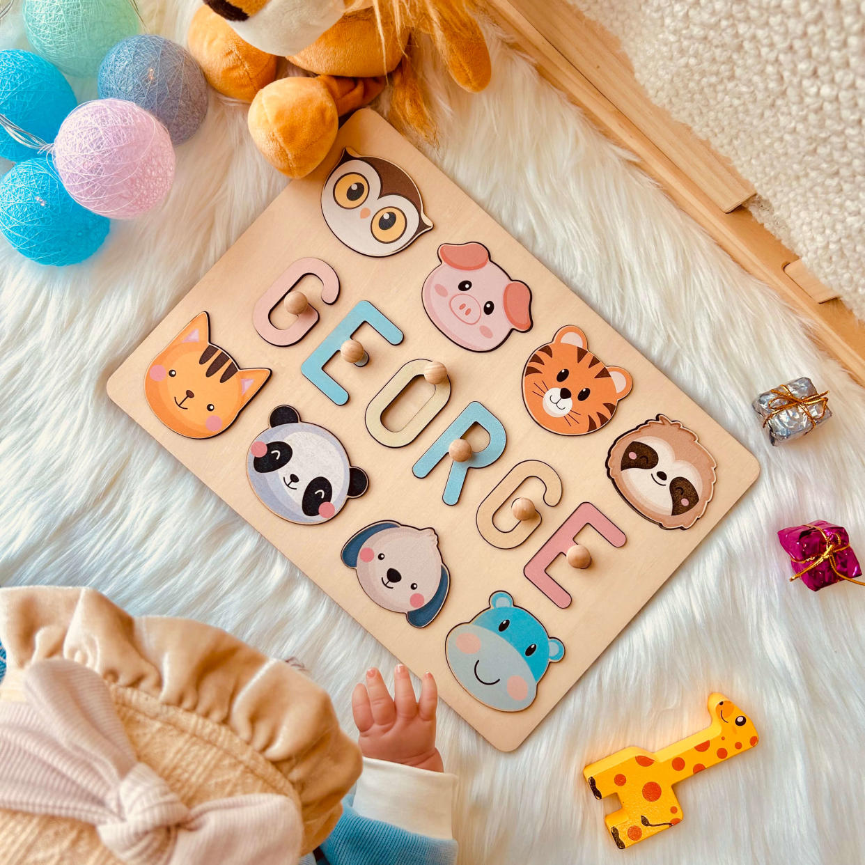 <p><a href="https://go.redirectingat.com?id=74968X1596630&url=https%3A%2F%2Fwoodemon.com%2Fproducts%2Fwooden-custom-baby-name-puzzle&sref=https%3A%2F%2Fwww.womansday.com%2Flife%2Fg28450545%2Fbaby-boy-gifts%2F" rel="nofollow noopener" target="_blank" data-ylk="slk:Shop Now;elm:context_link;itc:0;sec:content-canvas" class="link rapid-noclick-resp">Shop Now</a></p><p>Personalized Wooden Baby Name Puzzle</p><p>woodemon.com</p><p>$19.90</p>