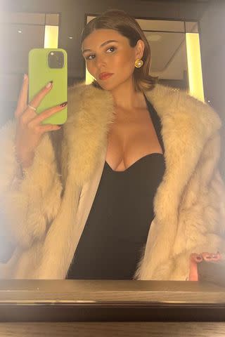 <p>Olivia Jade Giannulli/instagram</p> Olivia Jade Giannulli channels TikTok mob wife trend with fur coat