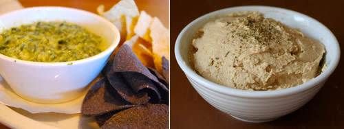 spinach artichoke dip vs. hummus