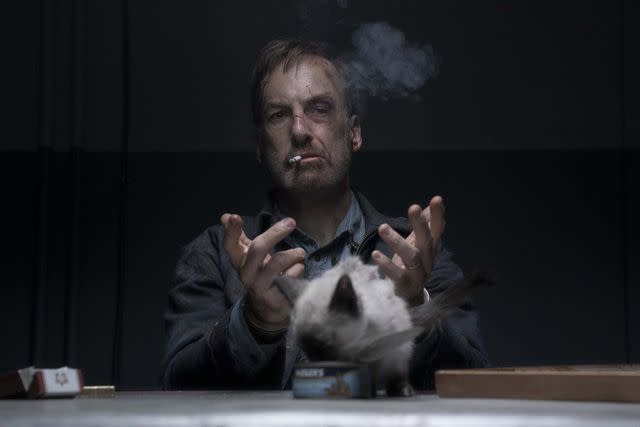 <p>Universal Pictures/Moviestore/Shutterstock </p> Bob Odenkirk in <i>Nobody</i>, 2021