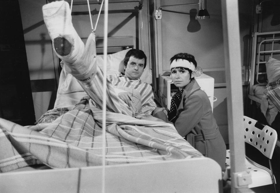 Brigit Forsyth and Rodney Bewes in a scene from Whatever Happened to the Likely Lads