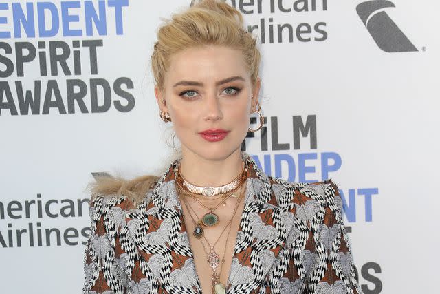 <p>Toni Anne Barson/WireImage</p> Amber Heard at the 2020 Film Independent Spirit Awards on Feb. 8, 2020