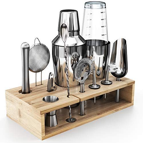 16) Bartender Set With Martini Shaker and Boston Shaker