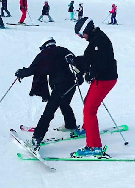 Oops! Sophie falls over landing herself in the splits, while her beau Stu tries to hold her up. Source: Instagram