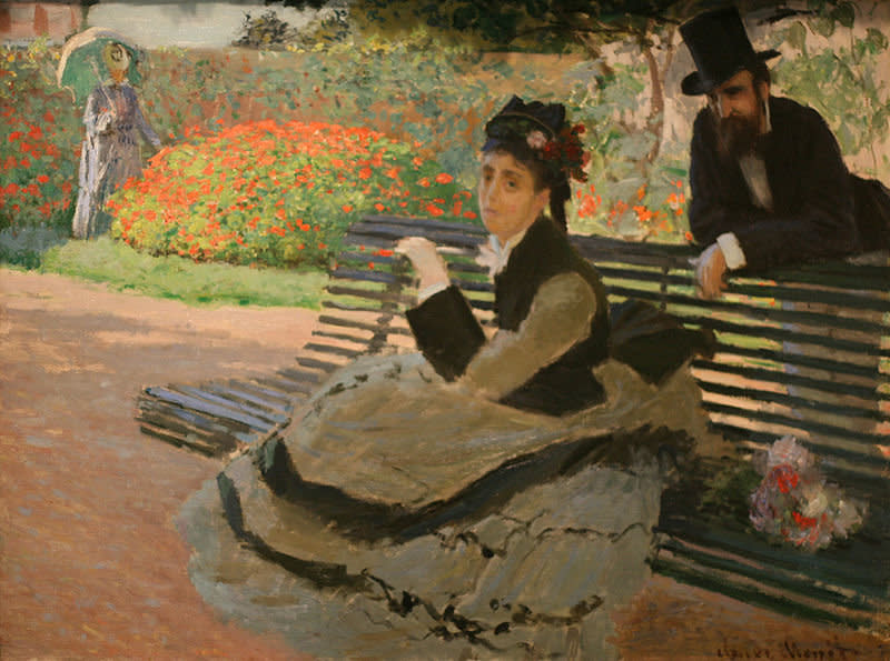 Claude Monet, Camille Monet (1847–1879) on a Garden Bench, 1873.