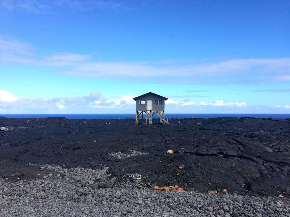 Lava from Hawaii’s volcano, Kilauea, oozes into the ocean