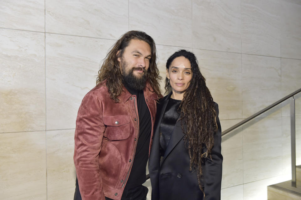 Jason Momoa y Lisa Bonet. AUTUMN/WINTER 2020 RUNWAY SHOW )