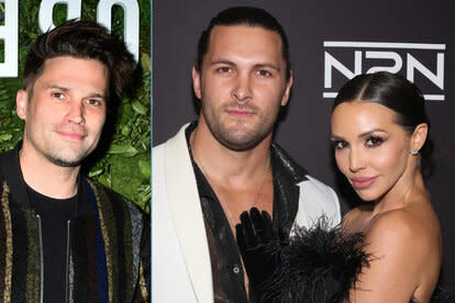 Split of Tom Schwartz at a Forever 21 party and Brock Davies with Scheana Shay at a Christmas event in LA.