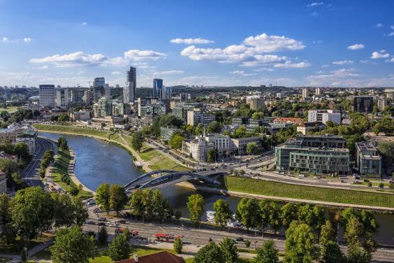 Aerial view of Vilnius city centre from the Gediminas Tower (Getty)