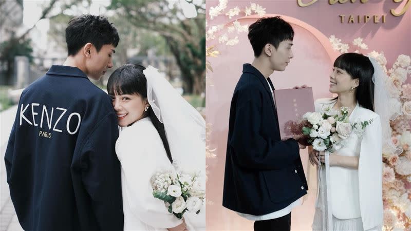 朱咩曬出甜蜜婚紗照，宣布登記結婚。（圖／翻攝自朱咩IG）