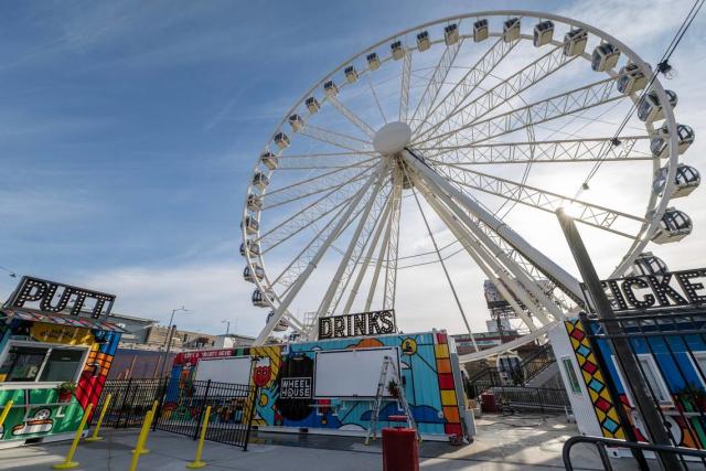 We rode Kansas City's new Ferris wheel for the best view of the skyline.  Here's what we saw