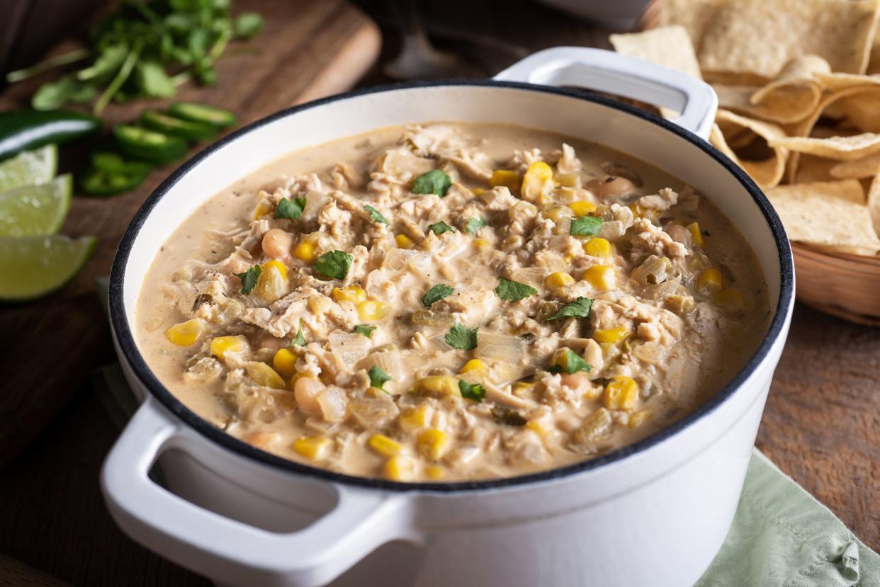 Homemade Chicken Chili with White Beans and Corn